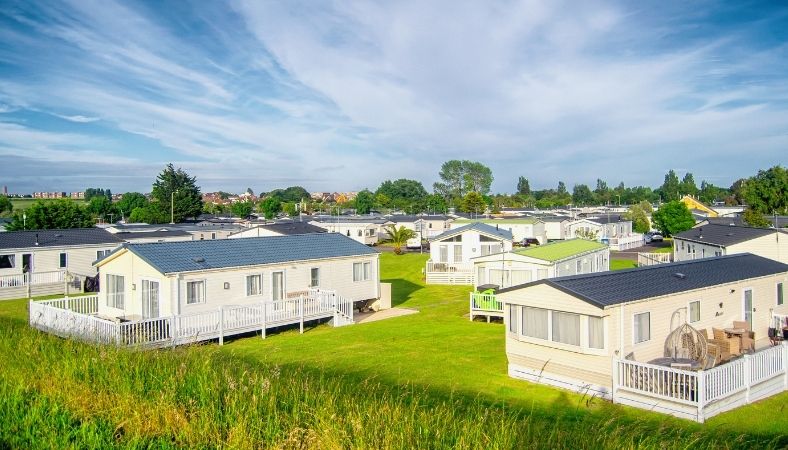 Beautiful static caravan site on a sunny day